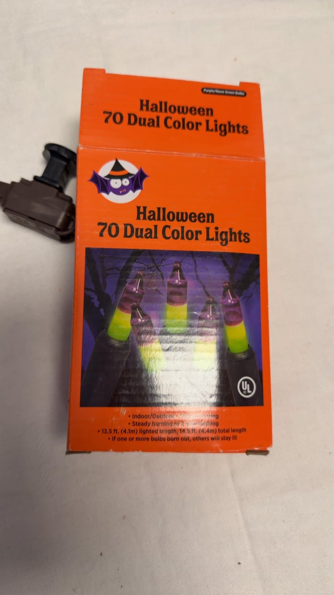 Halloween 70 Dual Color Lights Purple and Neon Green String Lights - Image 1