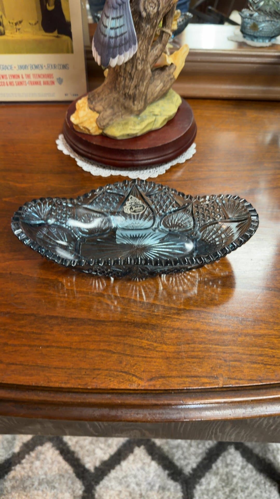 Vintage Fenton Blue Glass Dish - Image 1