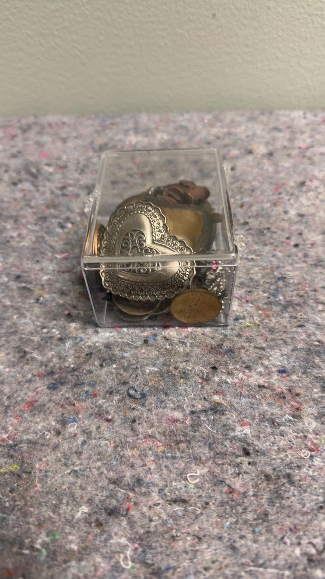 Assorted Vintage Trinkets in Clear Box - Image 1