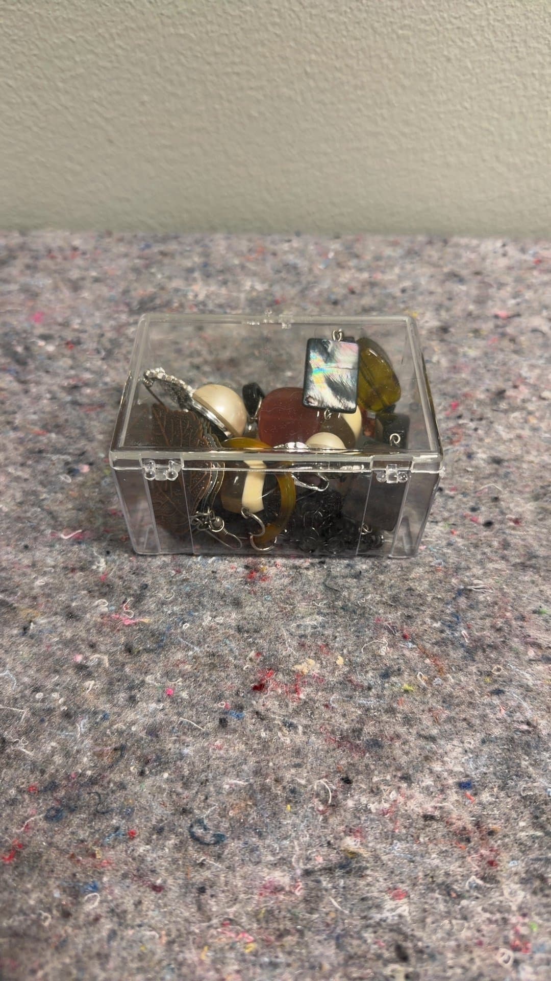 Assorted Costume Jewelry in Clear Plastic Box - Image 1