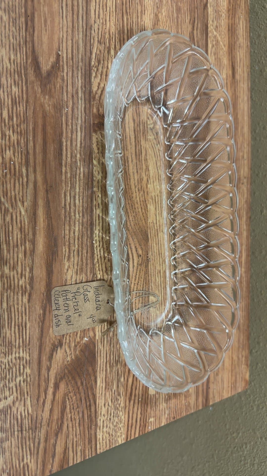Indiana Glass 'Pretzel' Pattern Oval Celery Dish - Image 1