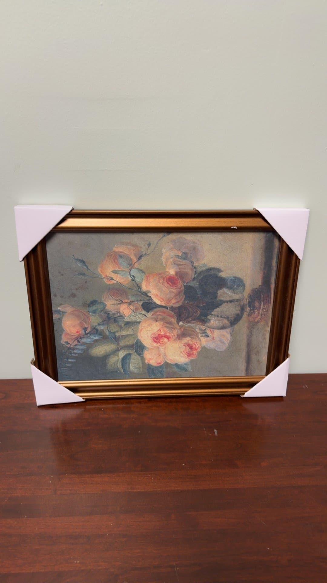 Framed Floral Painting Print - Image 1