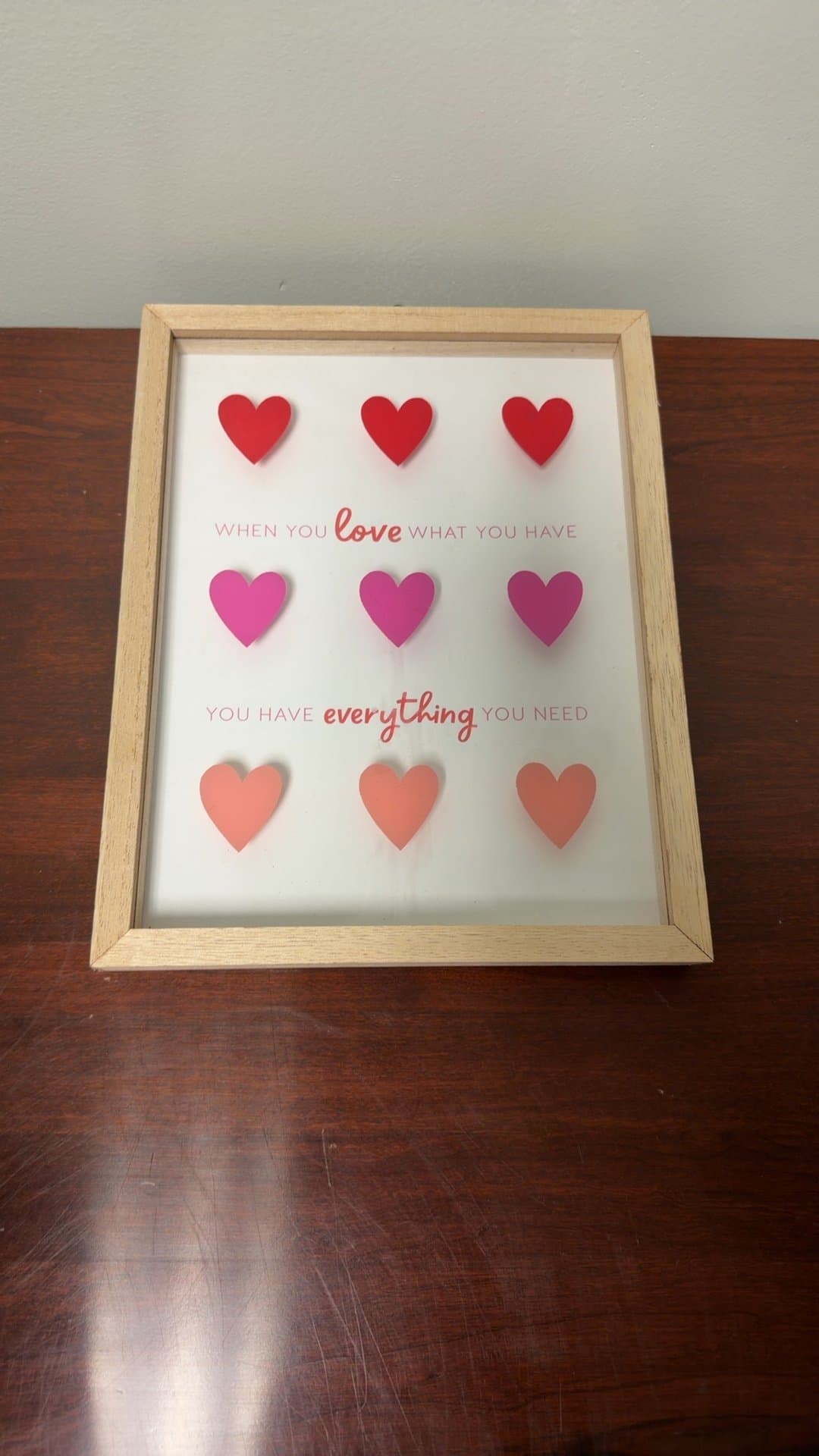 Framed Heart Art with Inspirational Quote - Image 1