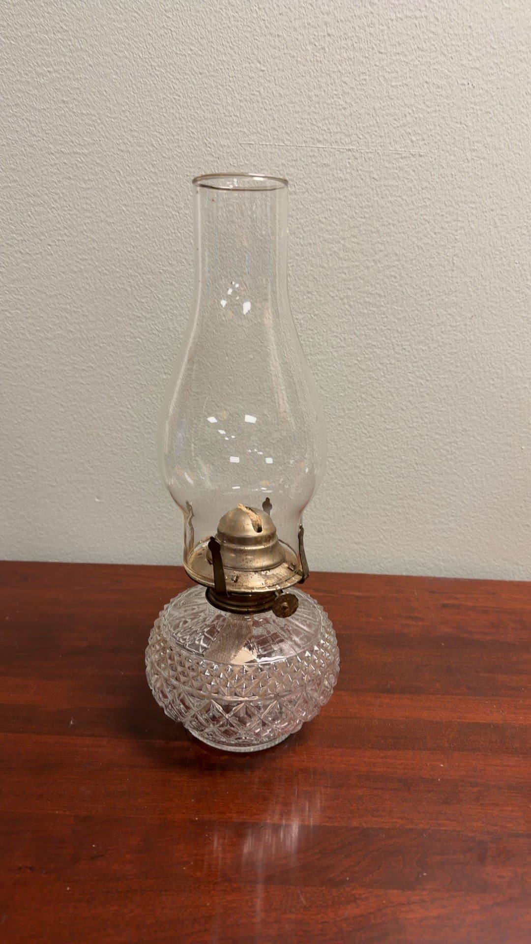 Vintage Glass Oil Lantern - Image 1