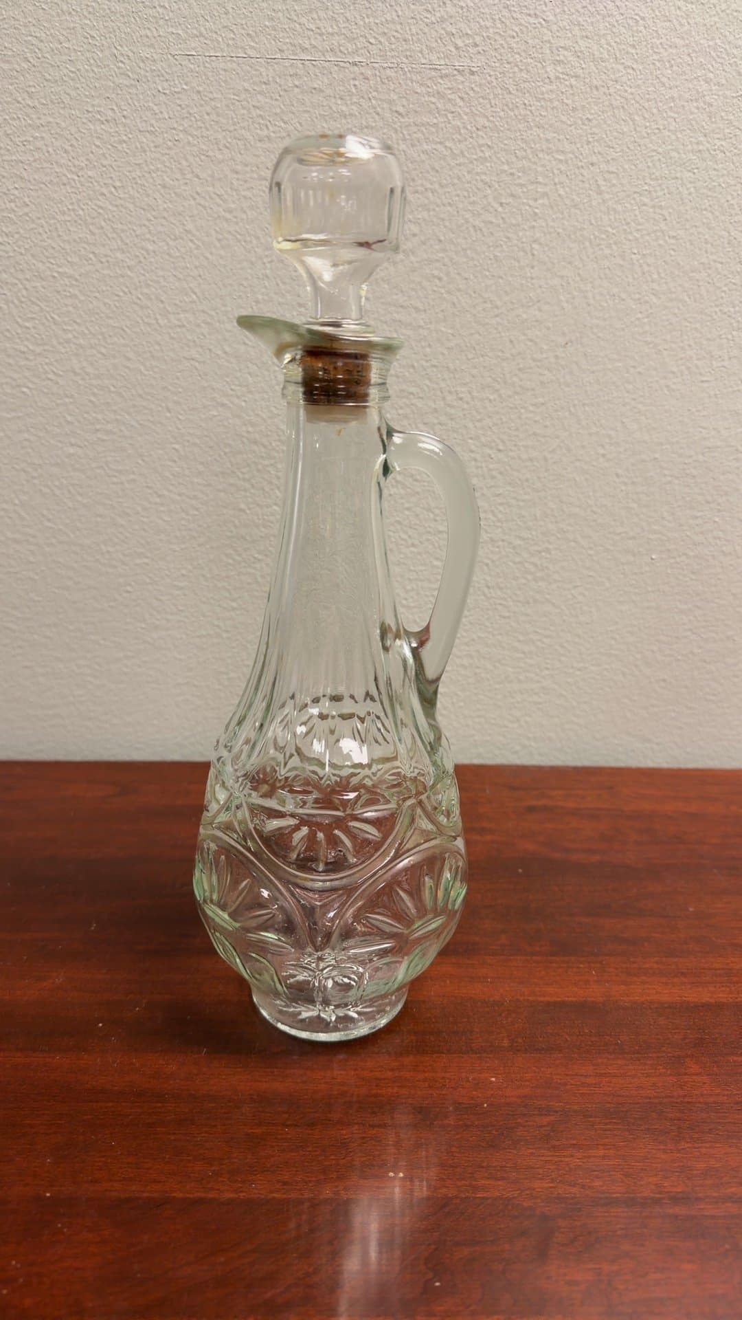 Vintage Glass Decanter with Stopper - Image 1
