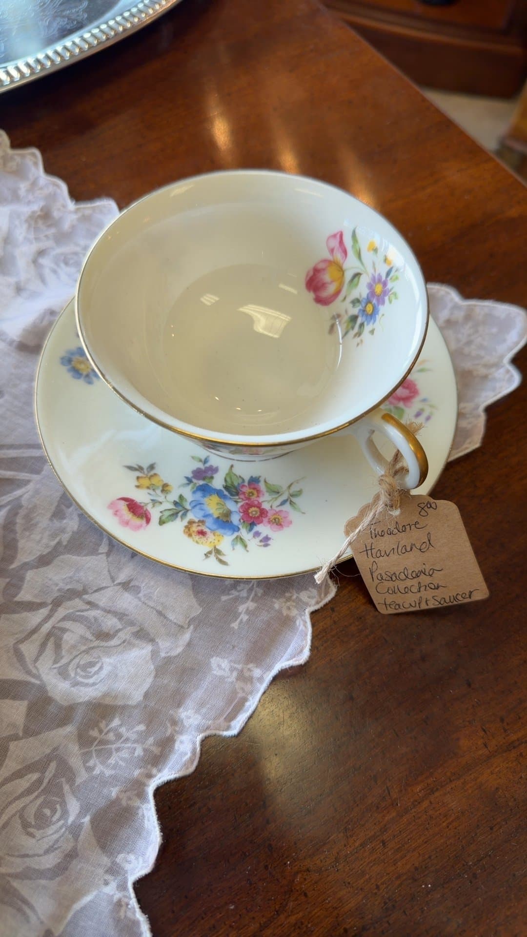 Theodore Haviland Pasadena Collection Teacup and Saucer - Image 1