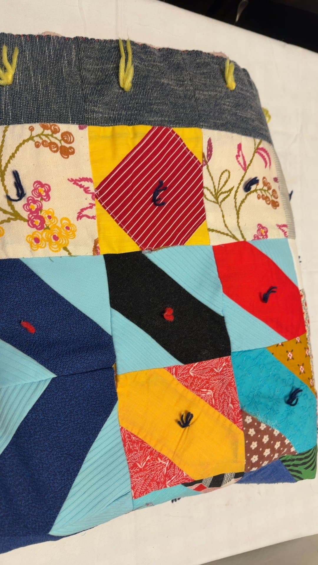 1950's-60's "Grandma's Scrap-Hand tied Comfort Quilt" - Image 1