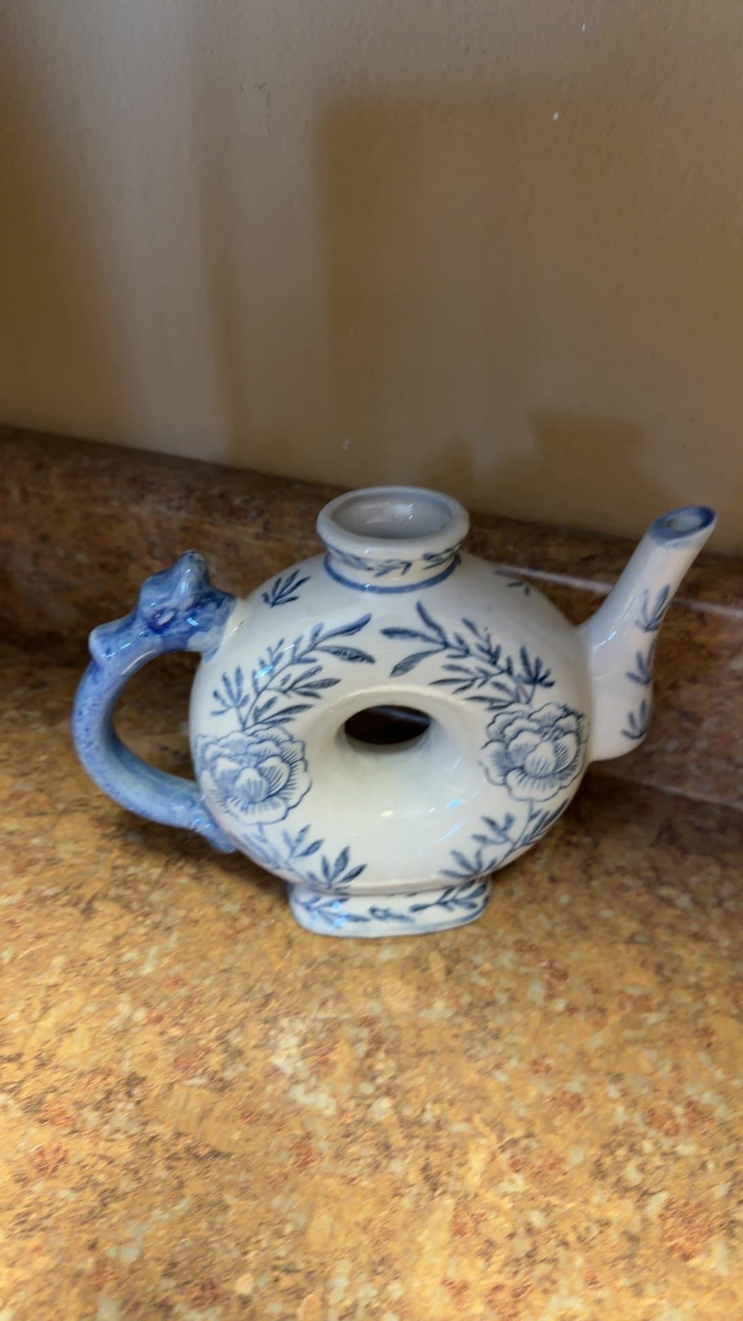 Blue and White Ceramic Teapot - Image 1