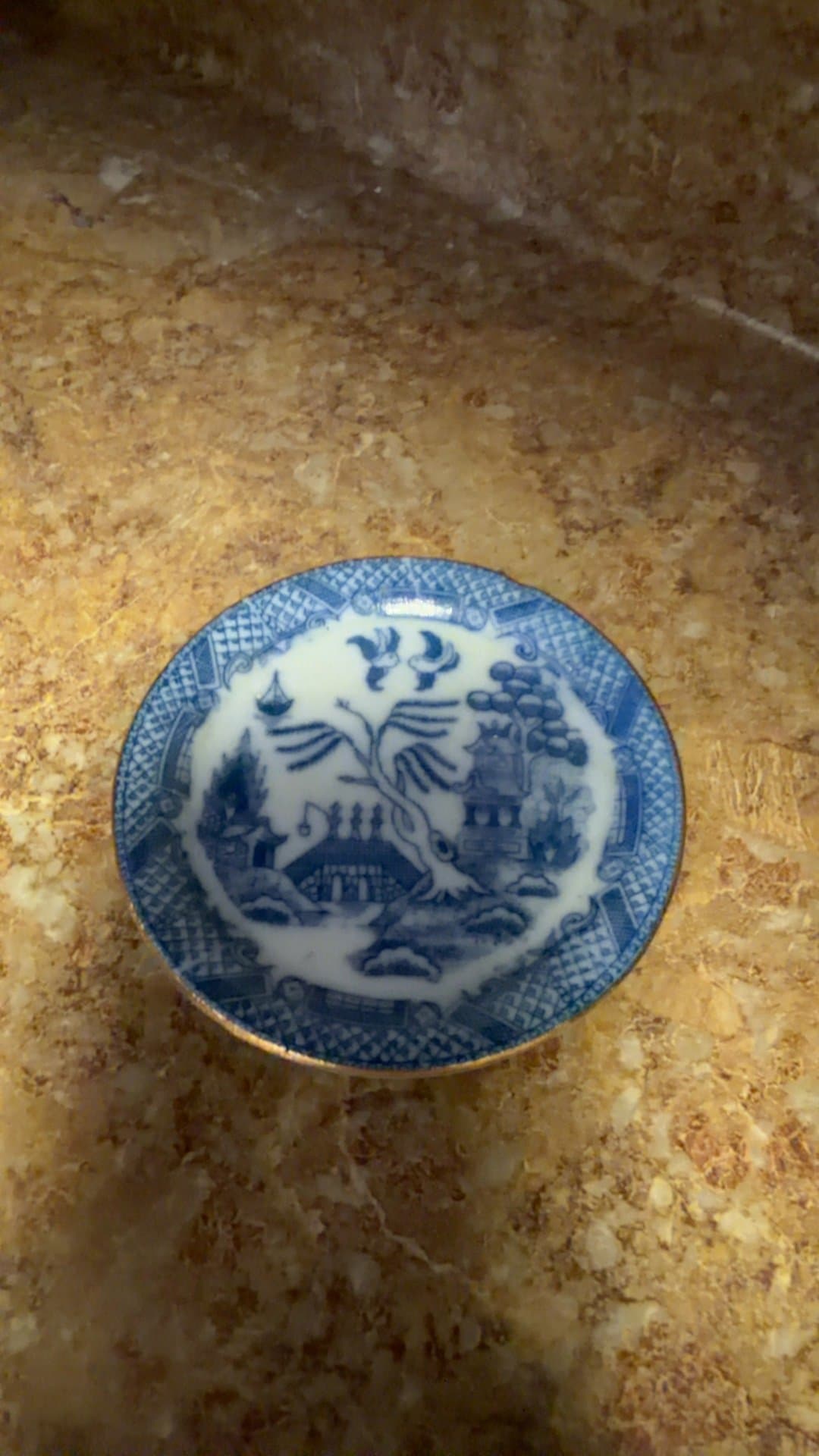 Miniature Blue and White Porcelain Plate - Image 1