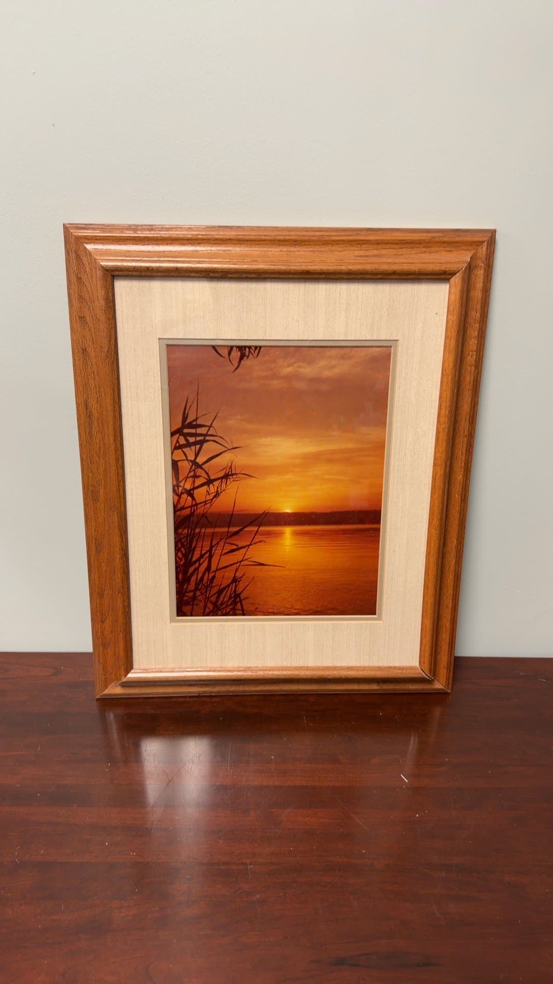Framed Sunset Photograph - Image 1