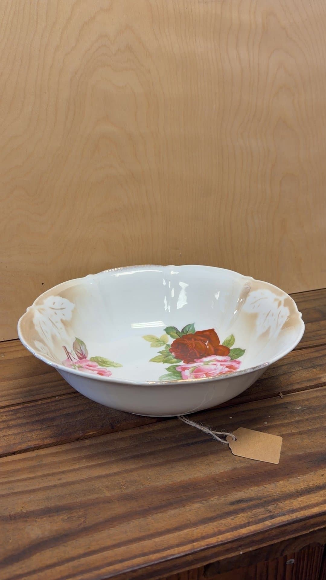 Vintage German Porcelain Bowl with Floral Design - Image 1