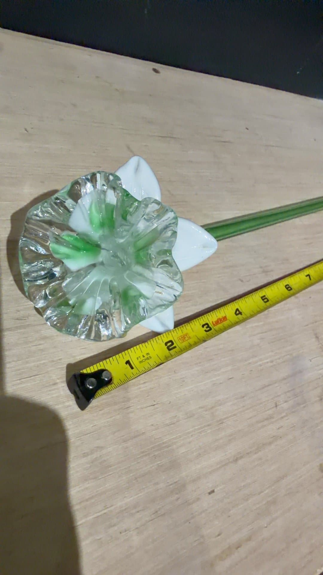 Handblown Glass Flower Sculpture - Image 1