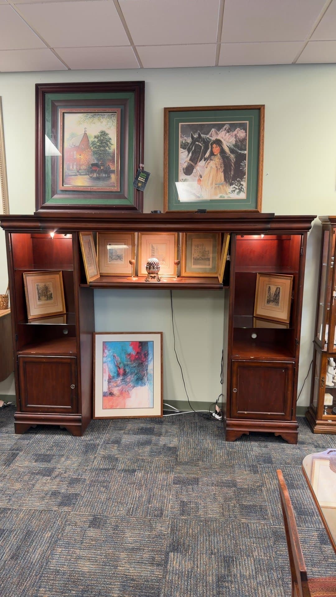 Wooden Display Cabinet with Shelving - Image 1