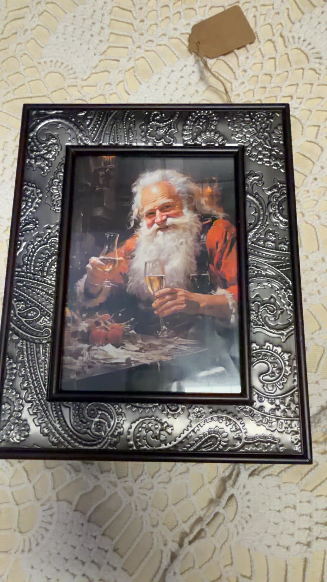 Decorative Picture Frame with Santa Claus Image - Image 1