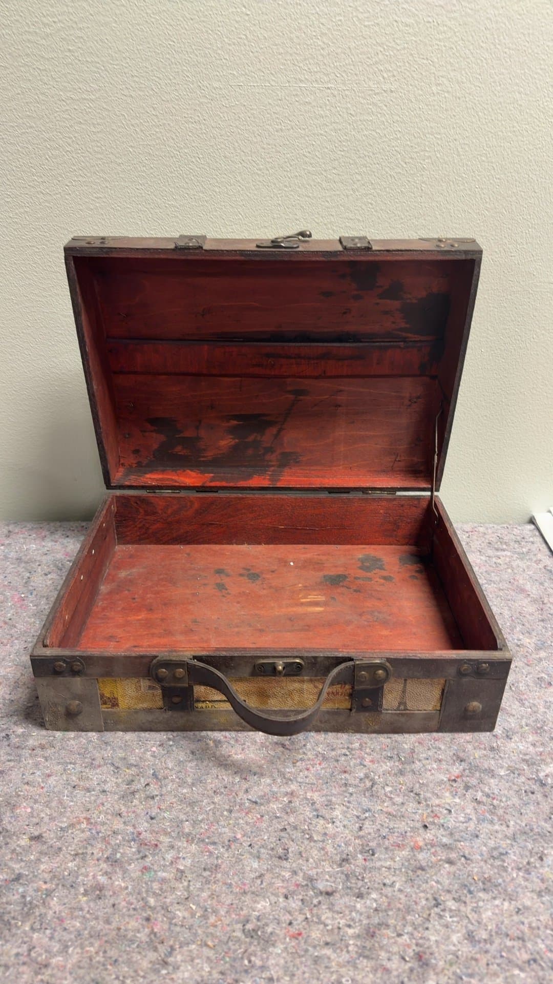 Vintage Wooden Travel Trunk Box - Image 1