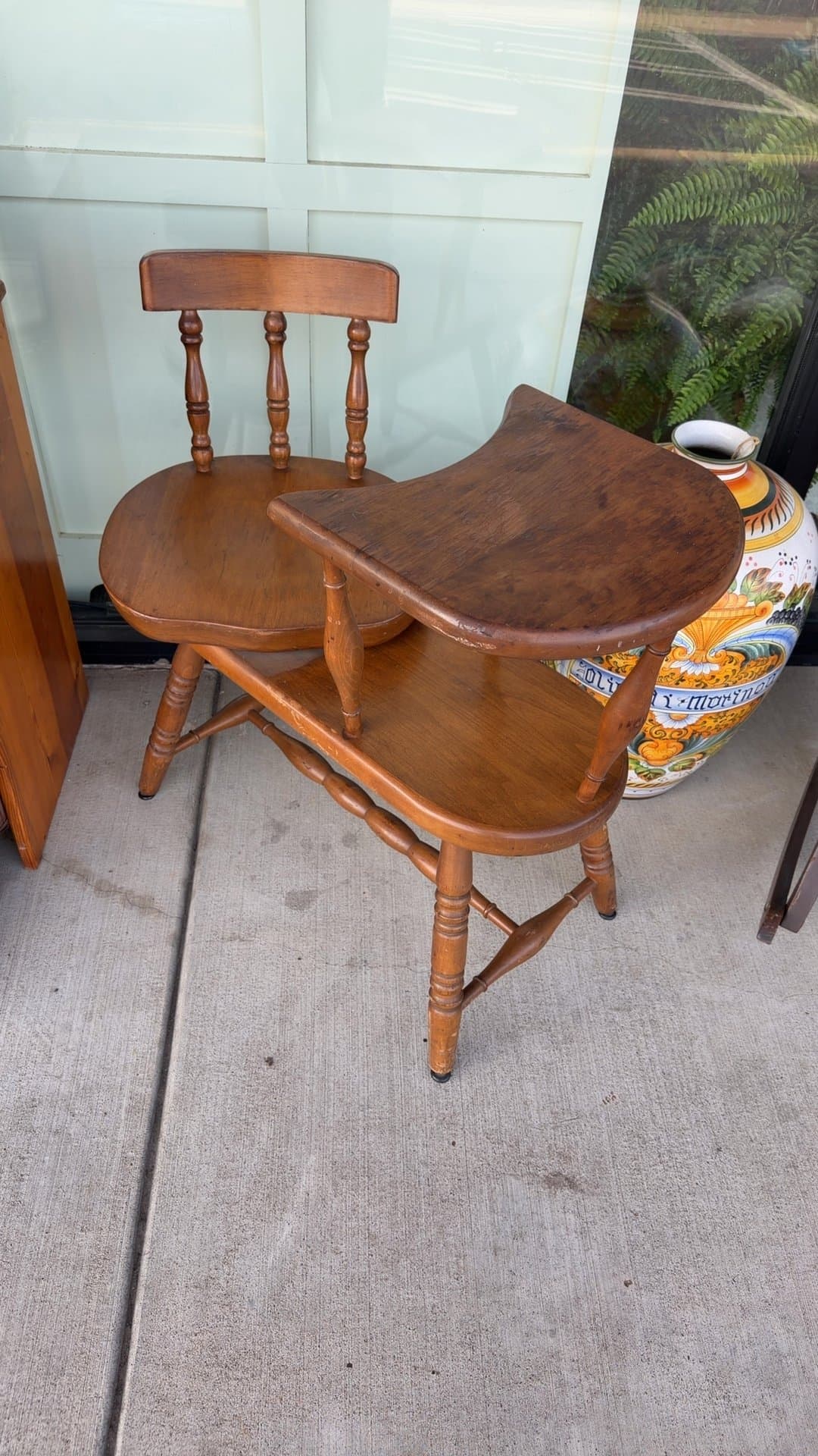 Vintage Wooden Gossip Bench - Image 1