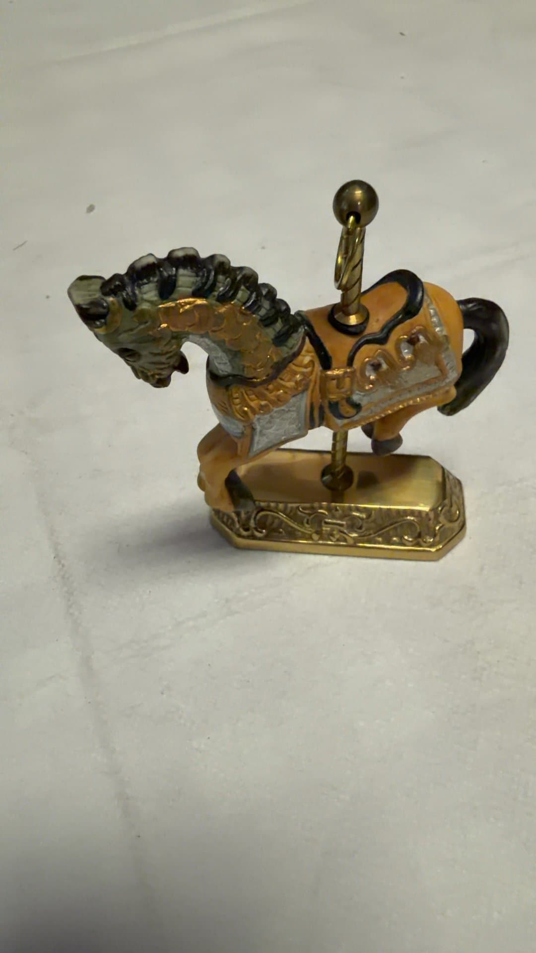 Bronze Base Carousel Horse Figurine - Image 1