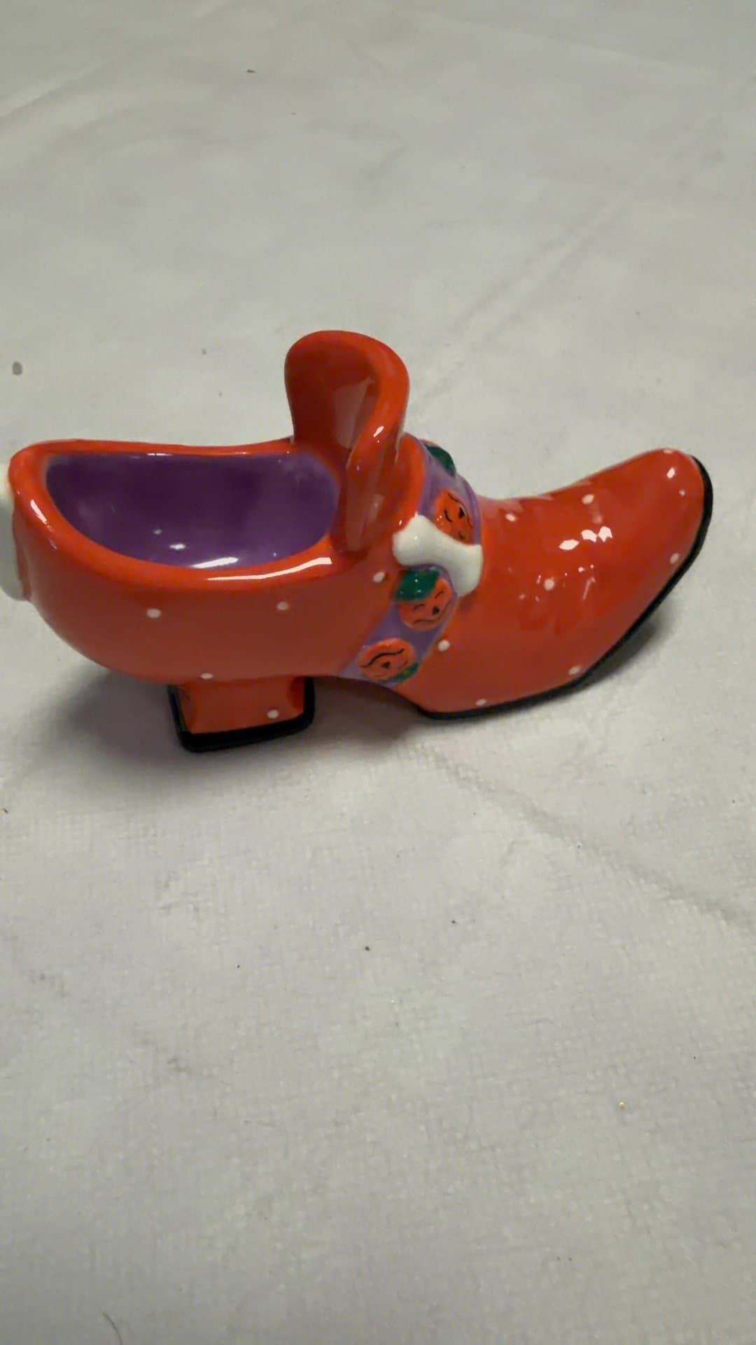 Ceramic Halloween Witch Shoe Figurine - Image 1