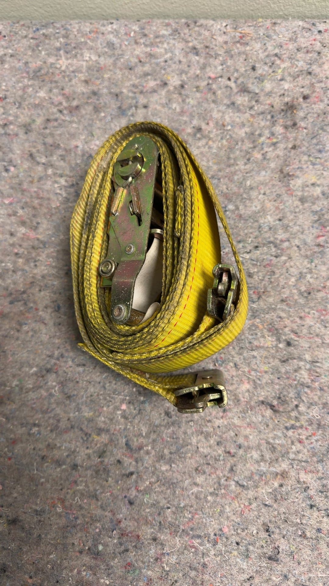 Yellow Ratchet Tie Down Strap - Image 1