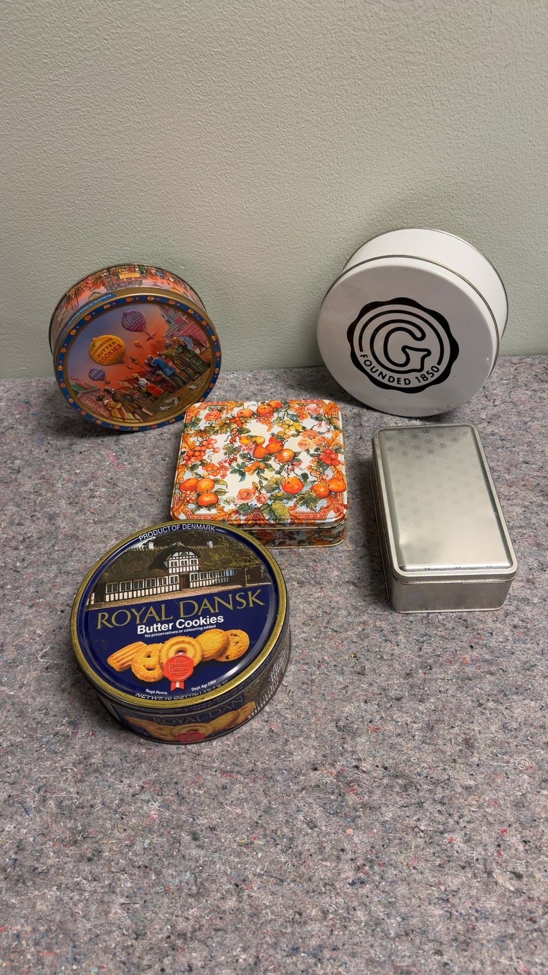 Assorted Decorative Cookie Tins - Image 1