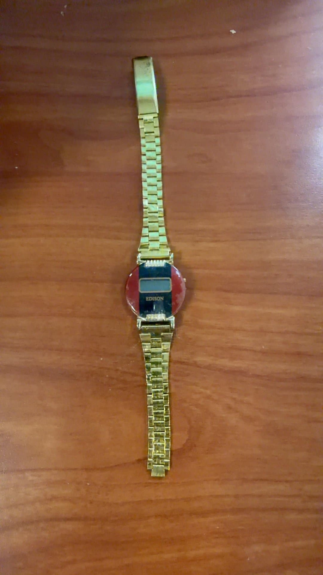Edison Digital Watch with Gold-Tone Bracelet - Image 1
