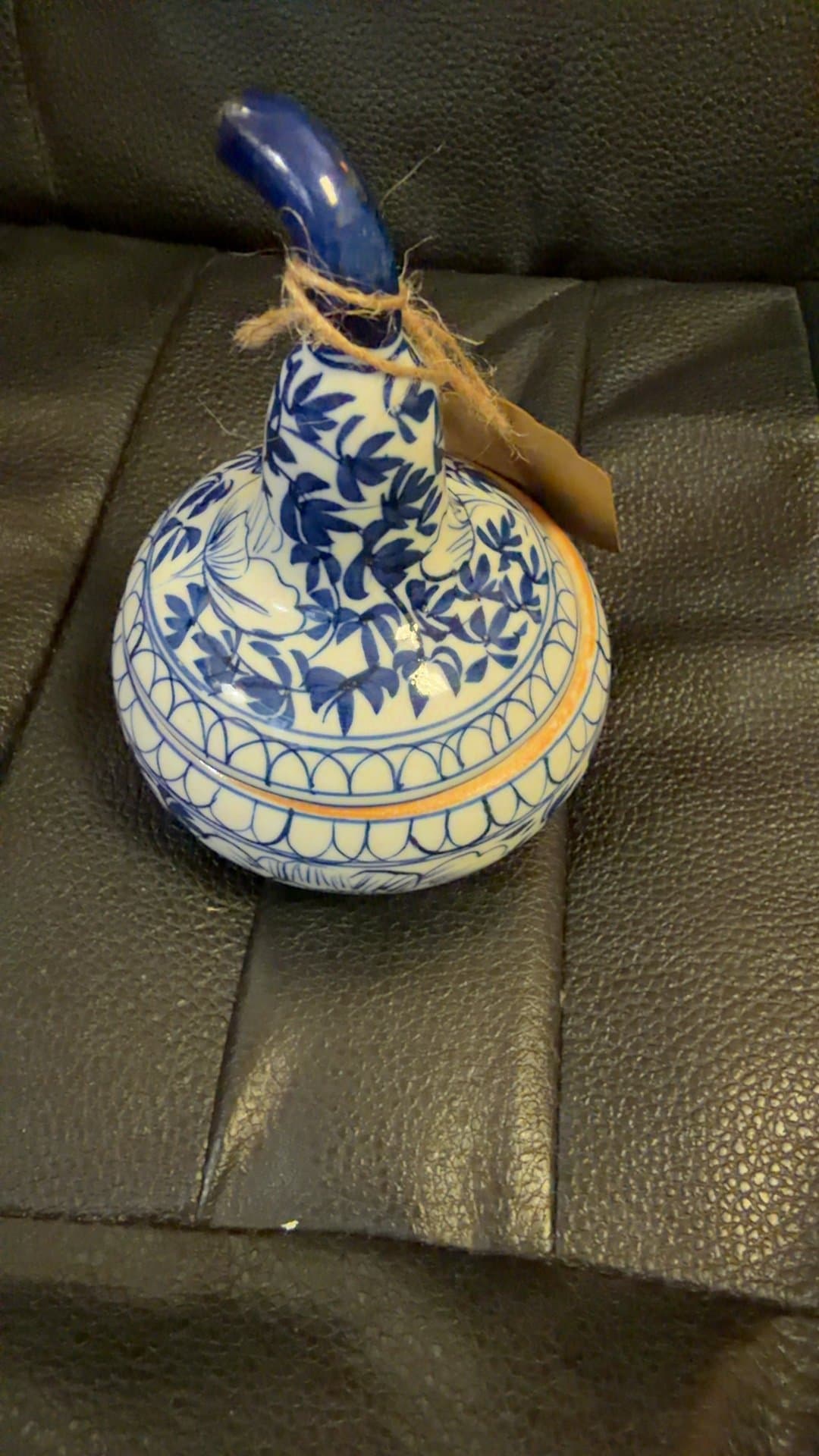 Blue and White Ceramic Gourd Box - Image 1