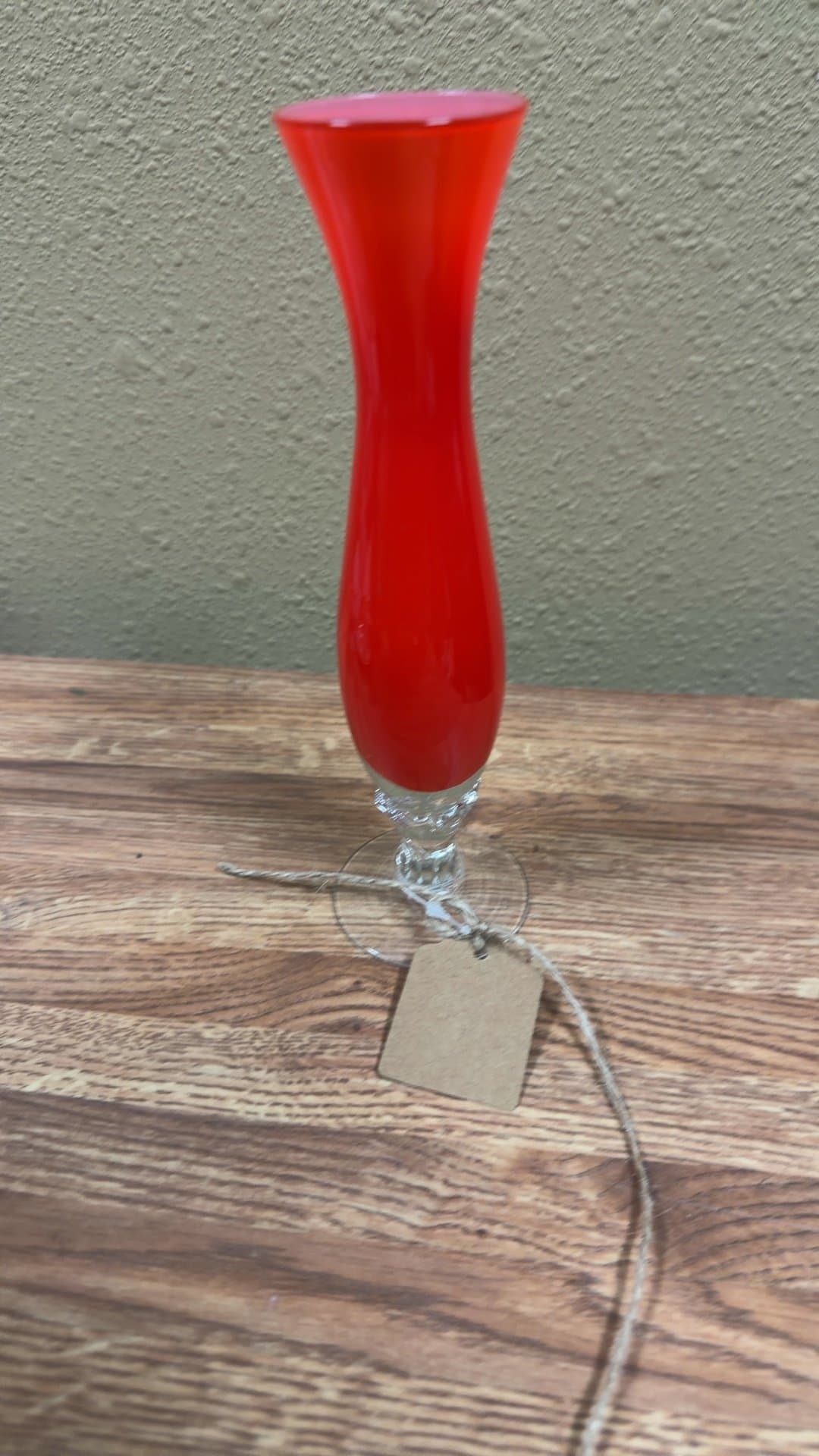 Red Glass Bud Vase - Image 1