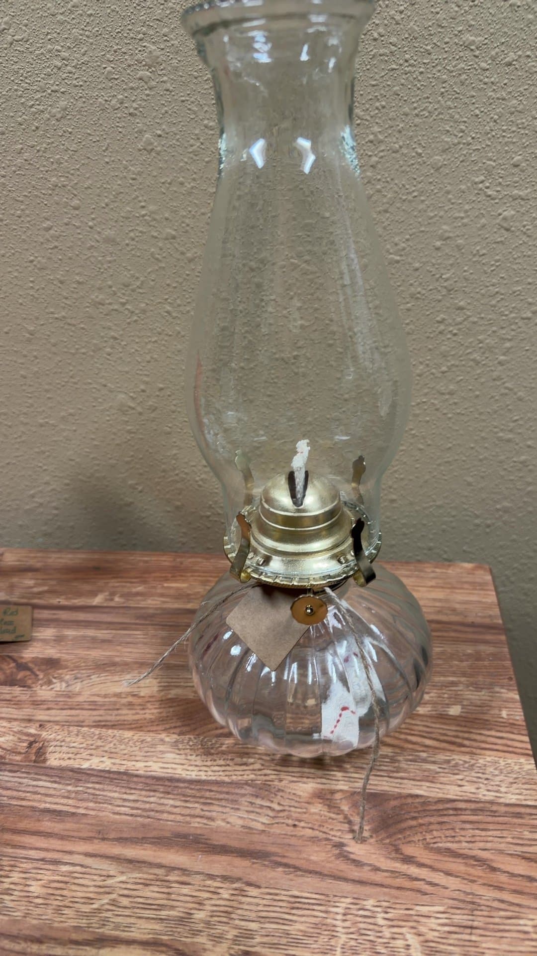 Vintage Glass Oil Lamp - Image 1