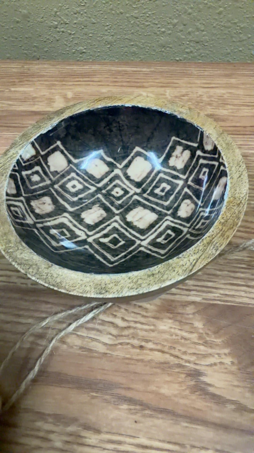 Handcrafted Decorative Bowl with Geometric Pattern - Image 1
