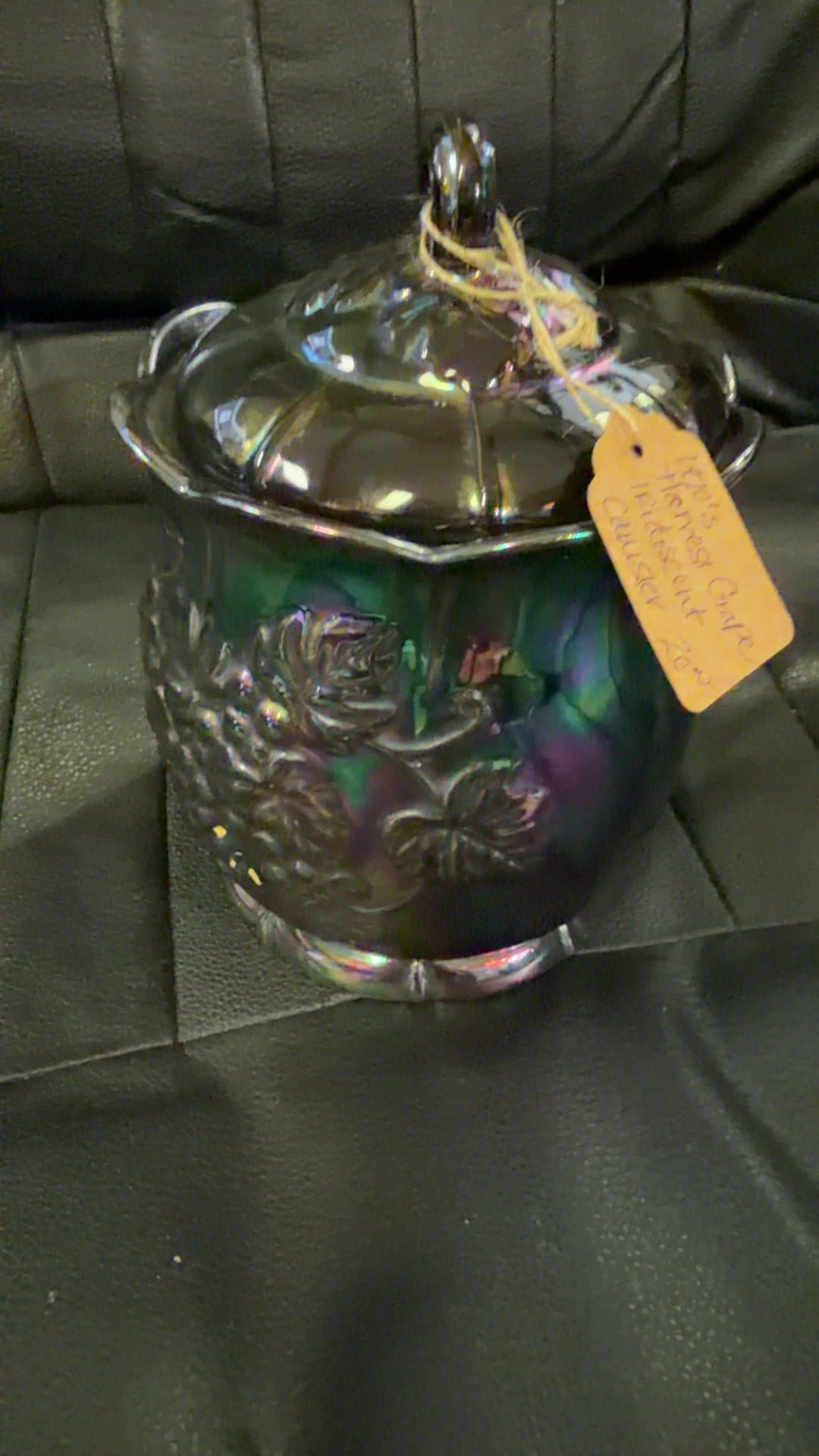 Vintage Fenton Carnival Glass Lidded Canister - Image 1