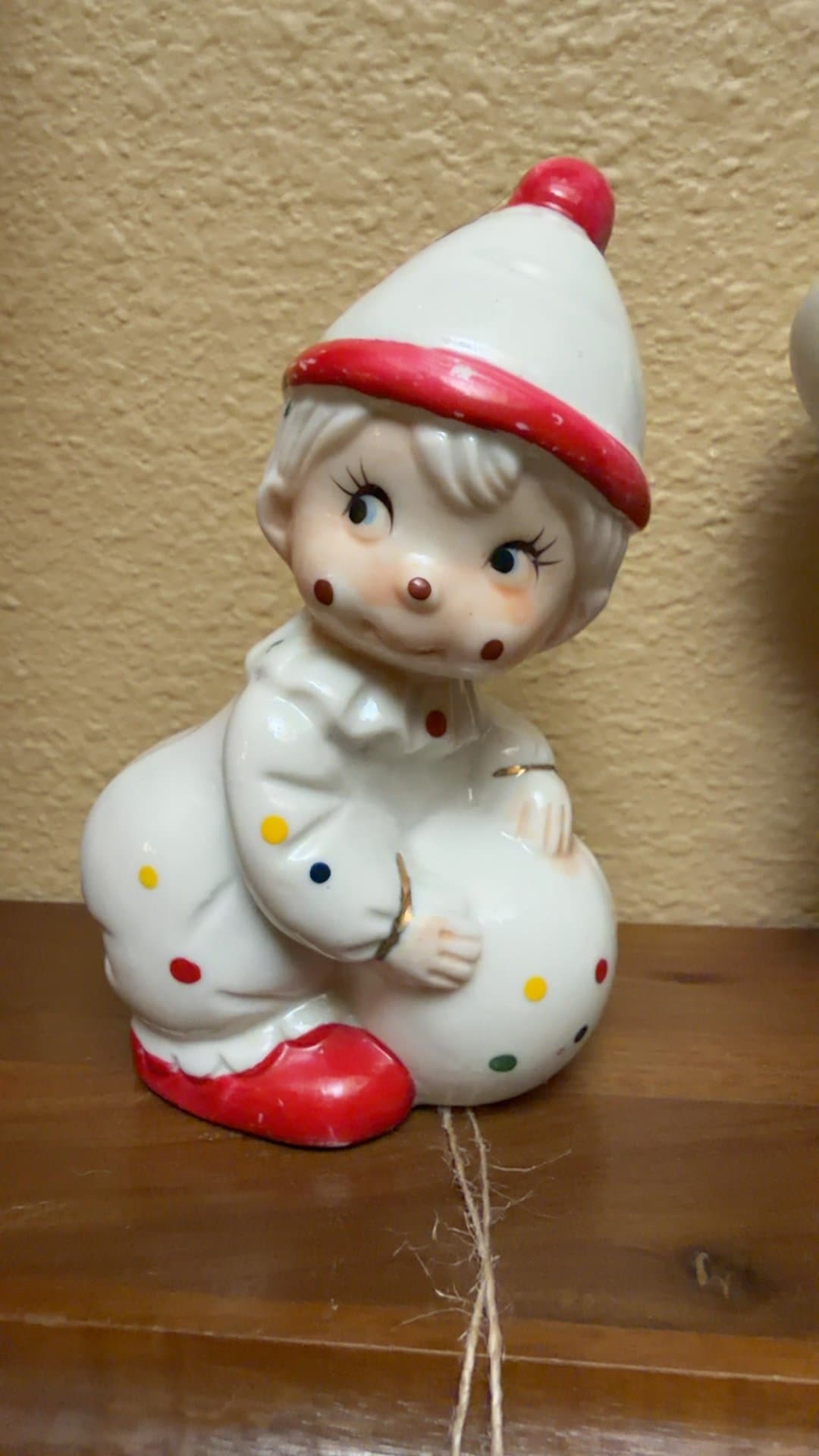 Vintage Clown Figurine with Polka Dots - Image 1