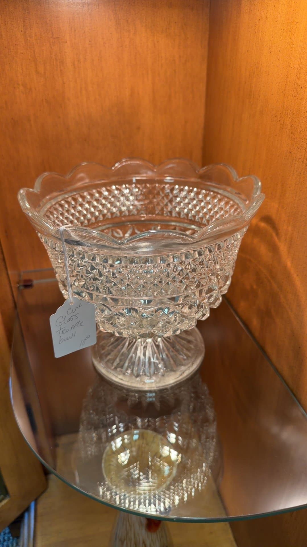 Cut Glass Pedestal Punch Bowl - Image 1