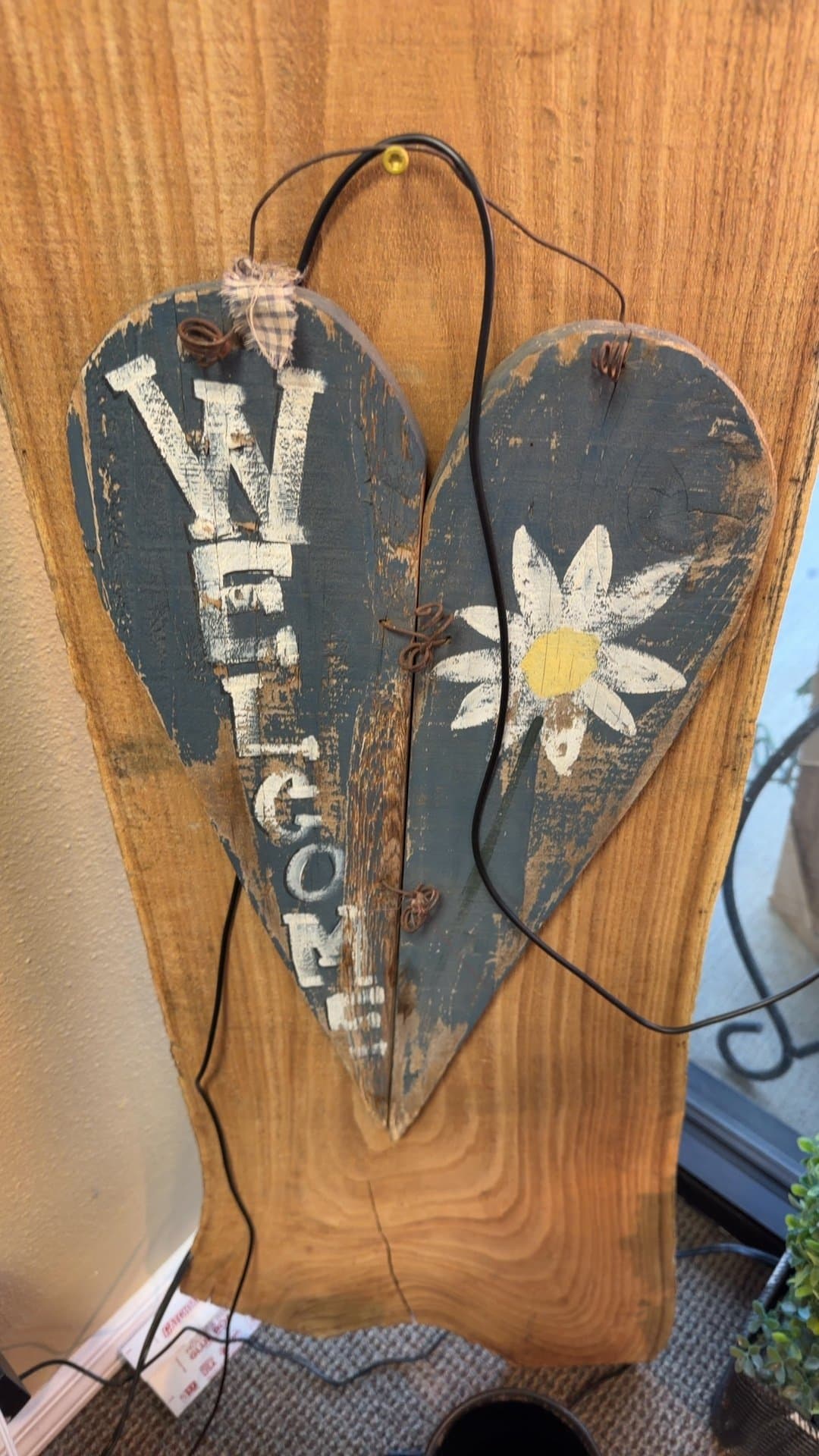 Rustic Wooden Welcome Sign - Image 1