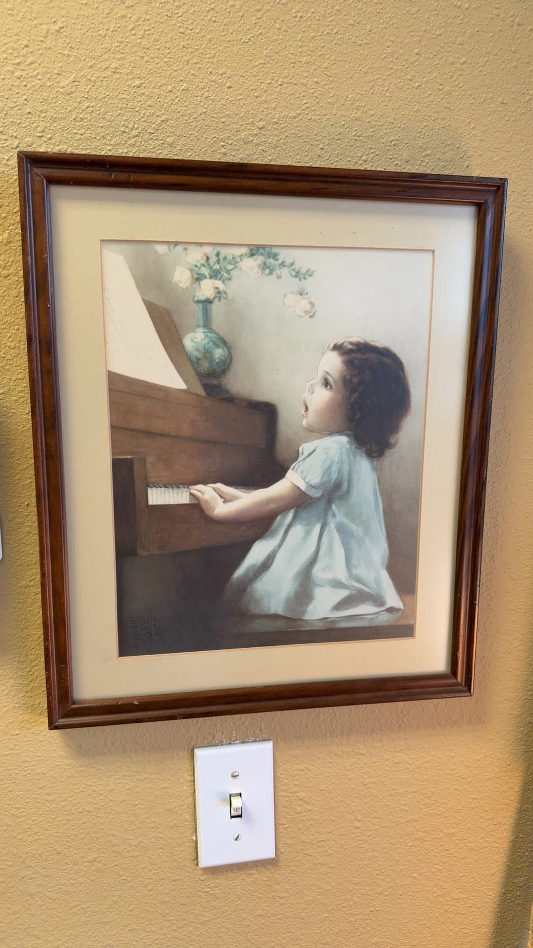 Framed Print of Child at Piano by Bessie Pease Gutmann - Image 1