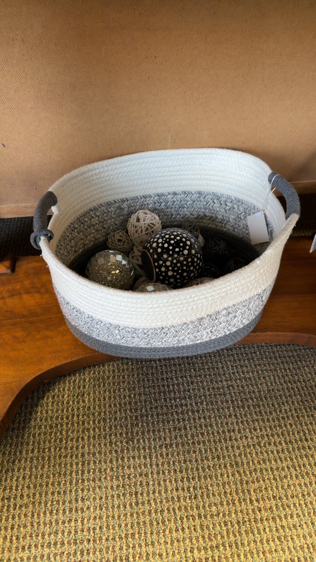 Woven Storage Basket with Decorative Balls