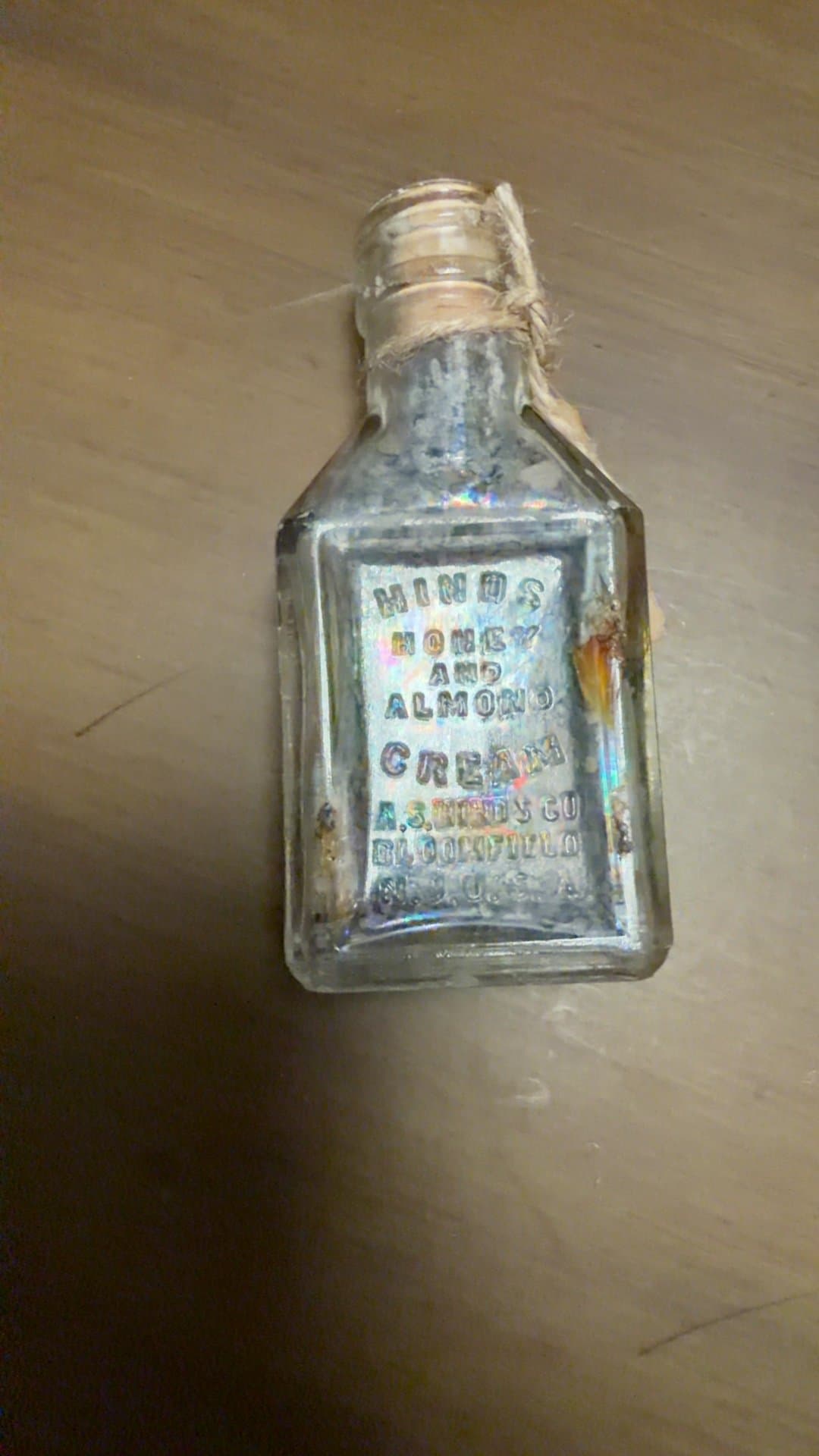 1920s Hinds Honey and Almond Cream Bottle - Image 1