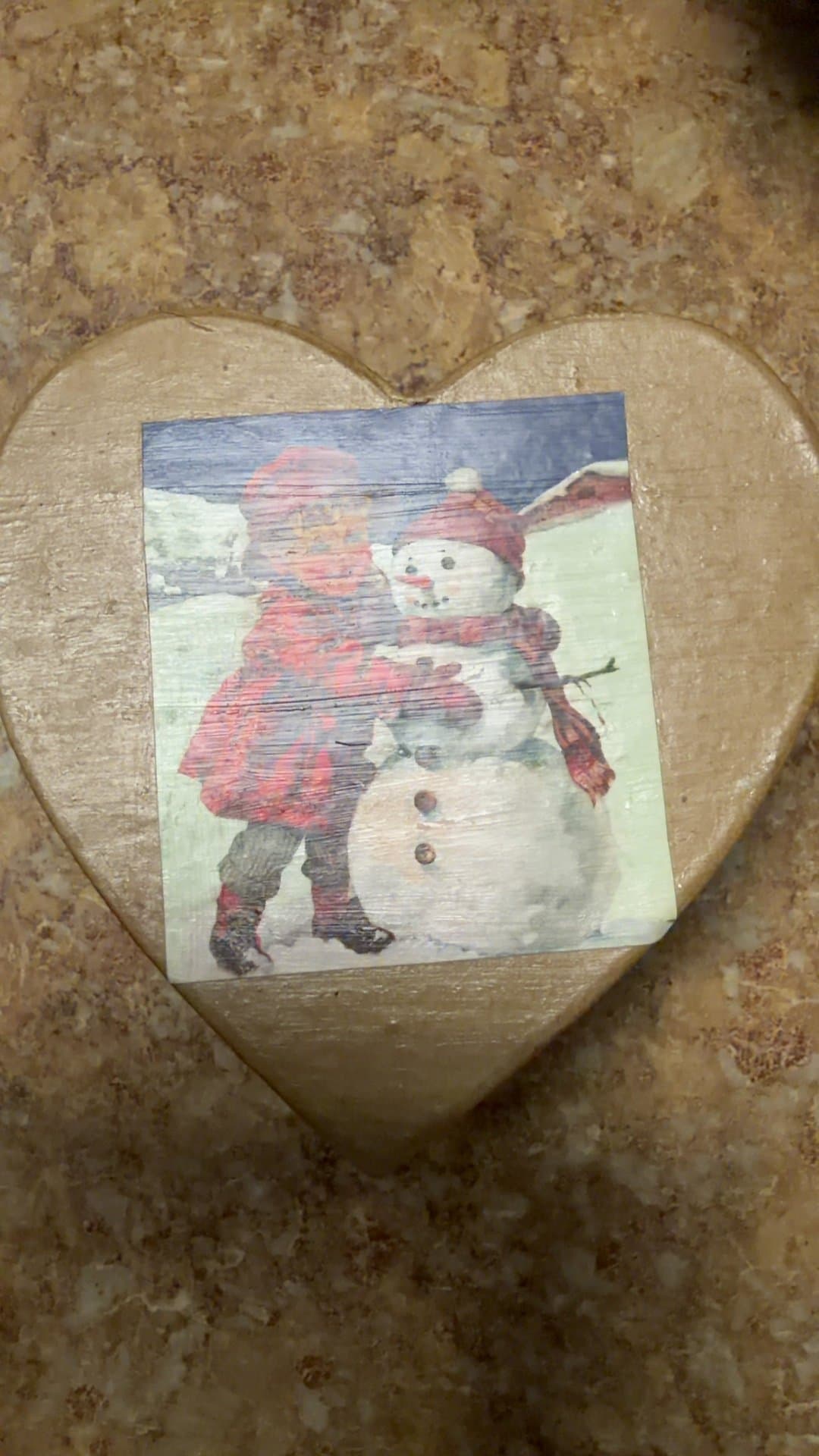 Vintage 1994 DCC Heart Shaped Paper Mache Snowman Box - Image 1