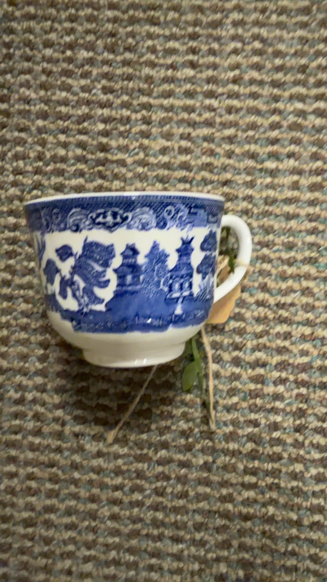 Churchill Blue Willow Ironstone Tea Cup - Image 1