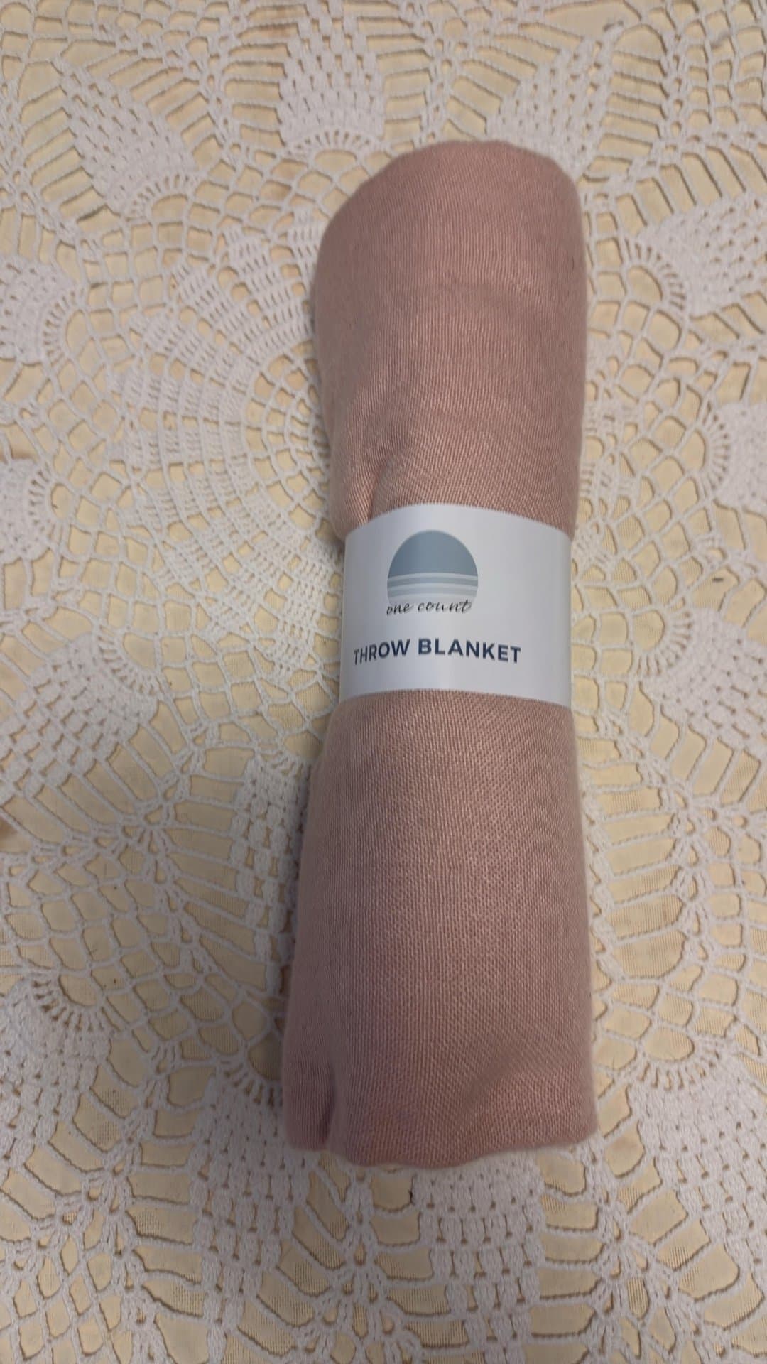 One Count Pink Polyester Throw Blanket 50 x 60 Inch - Image 1