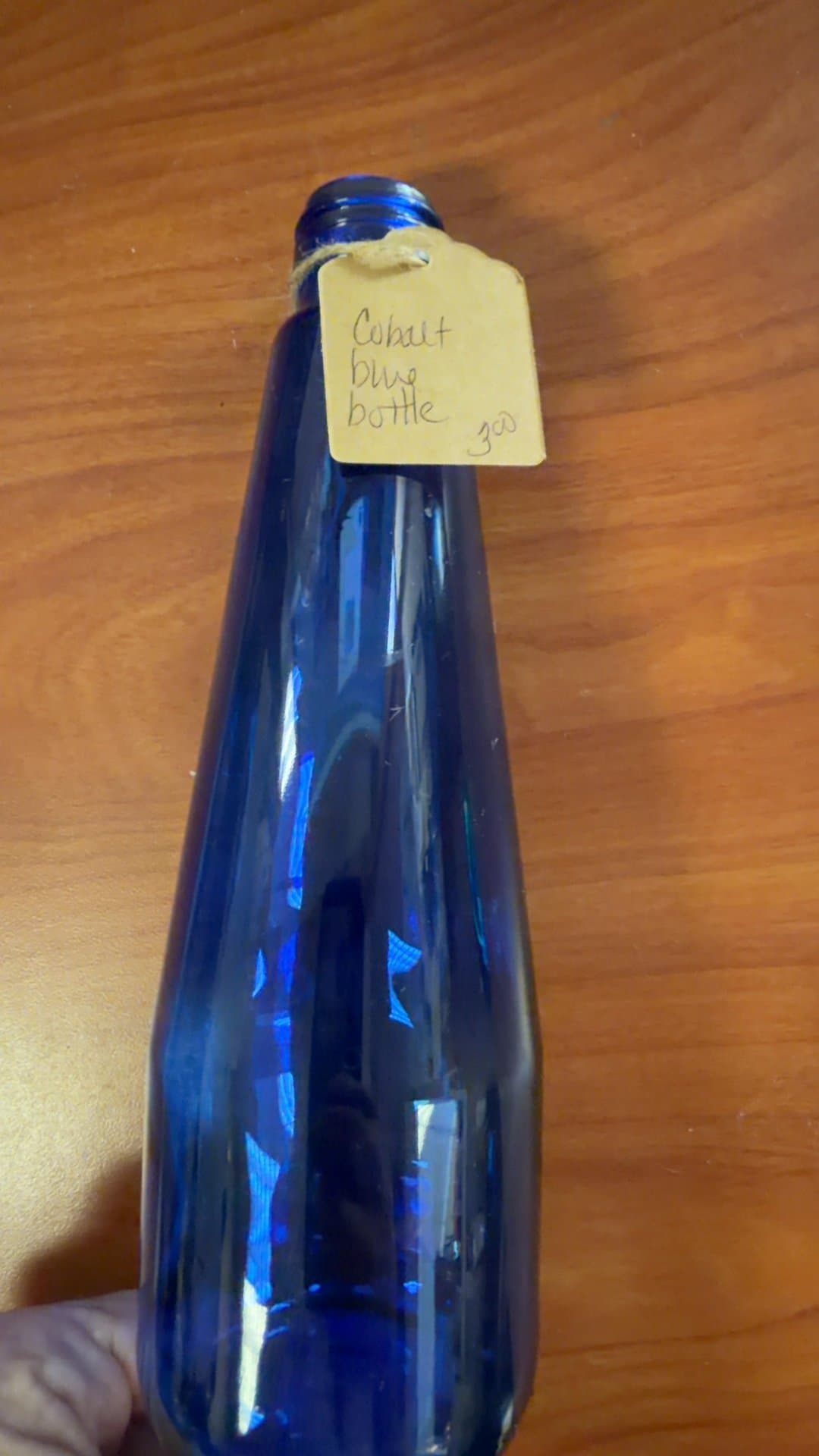 Cobalt Blue Glass Bottle - Image 1