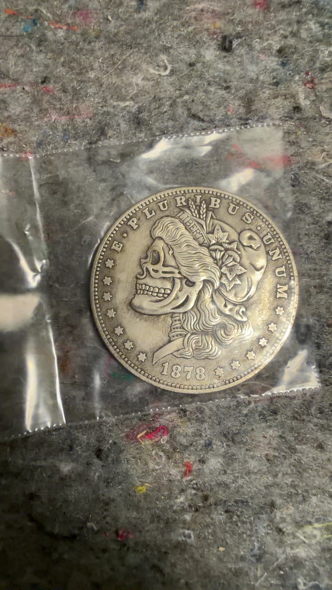 1878 Morgan Dollar Skull Design - Image 1