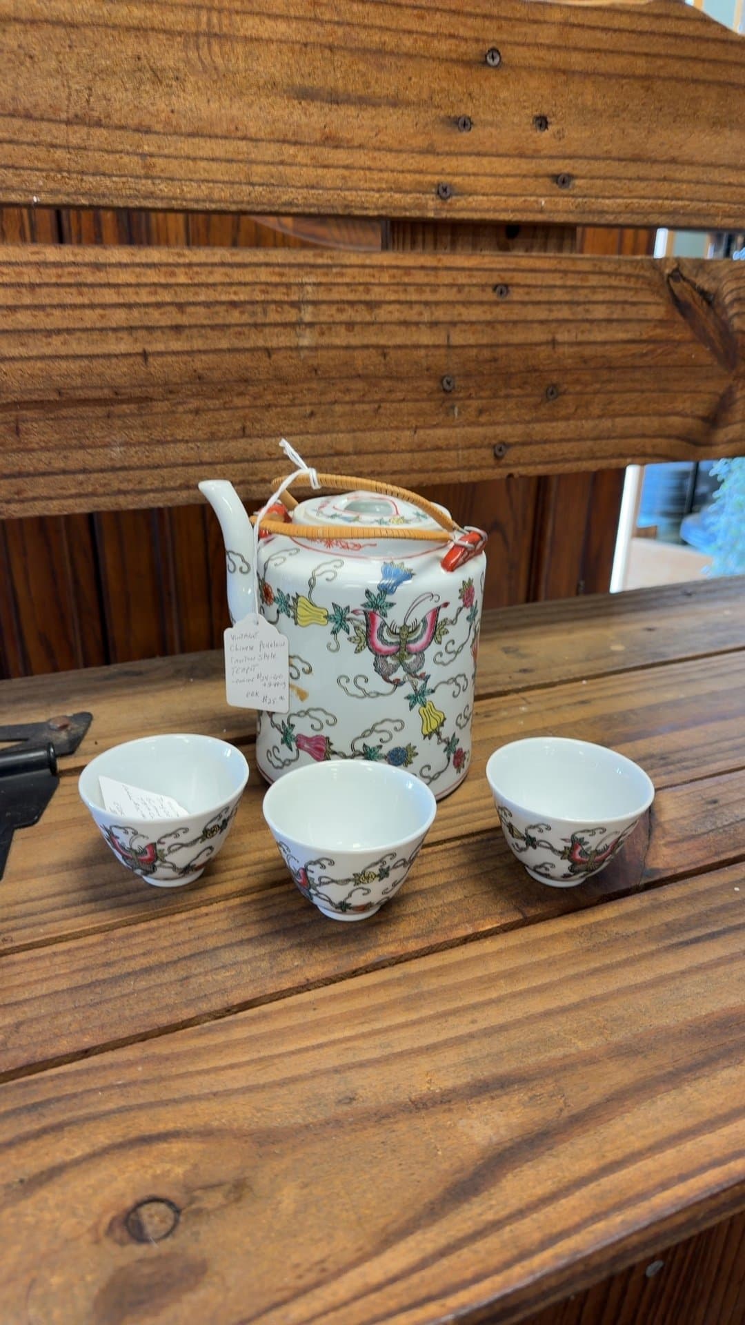 Vintage Chinese Porcelain Teapot Set - Image 1