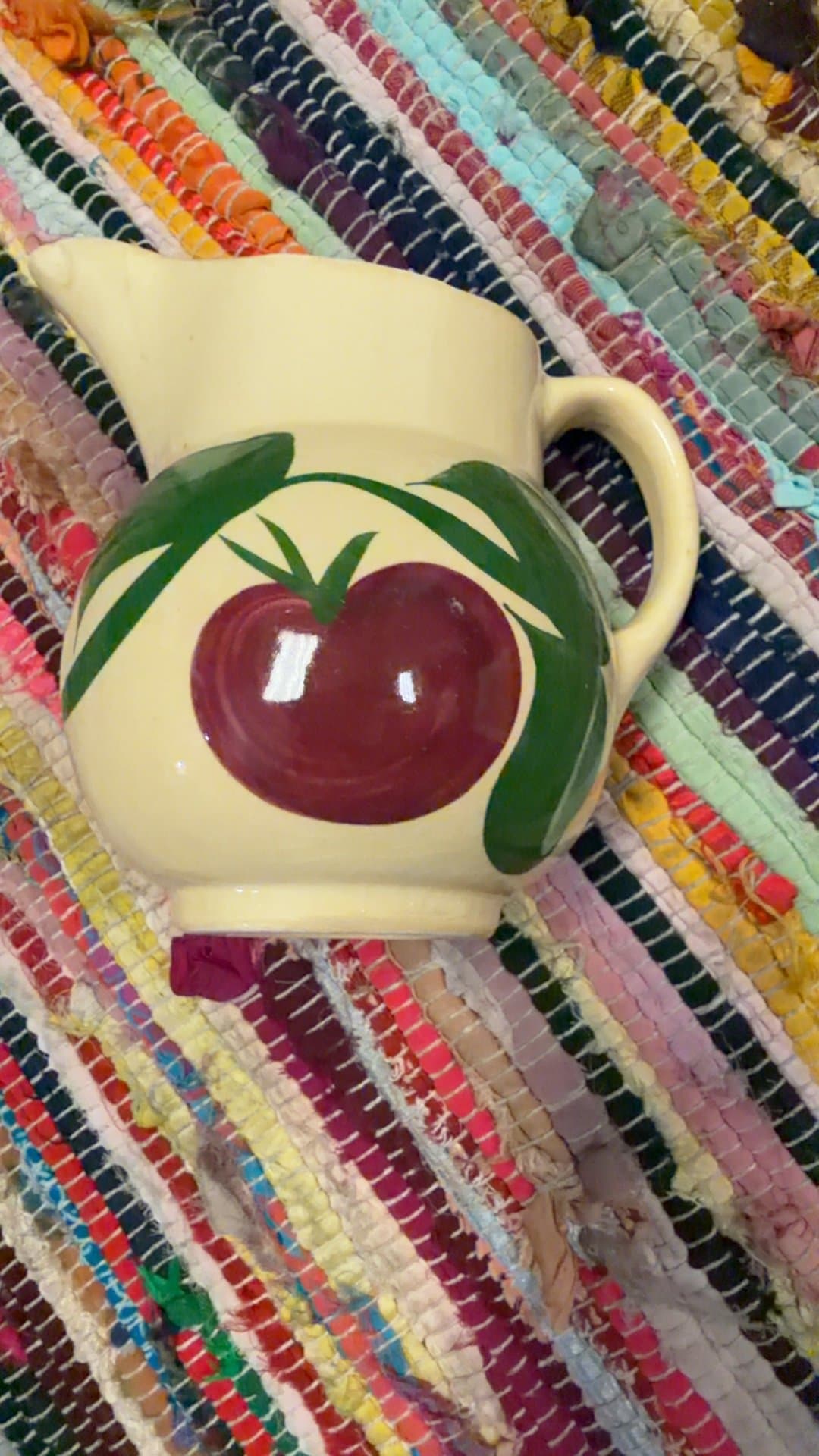 Vintage Ceramic Pitcher with Apple Design - Image 1