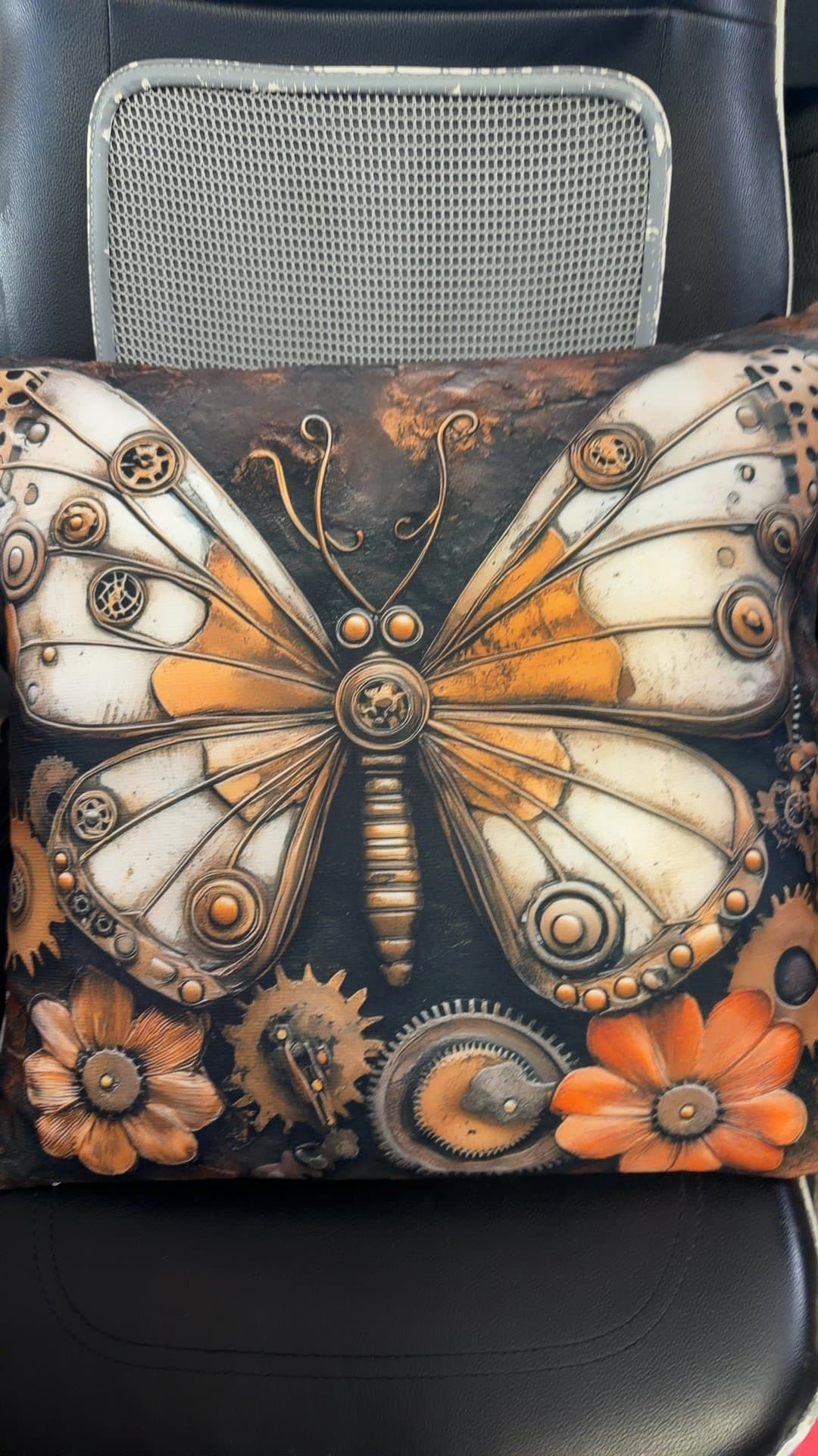 Steampunk Butterfly Decorative Pillow - Image 1
