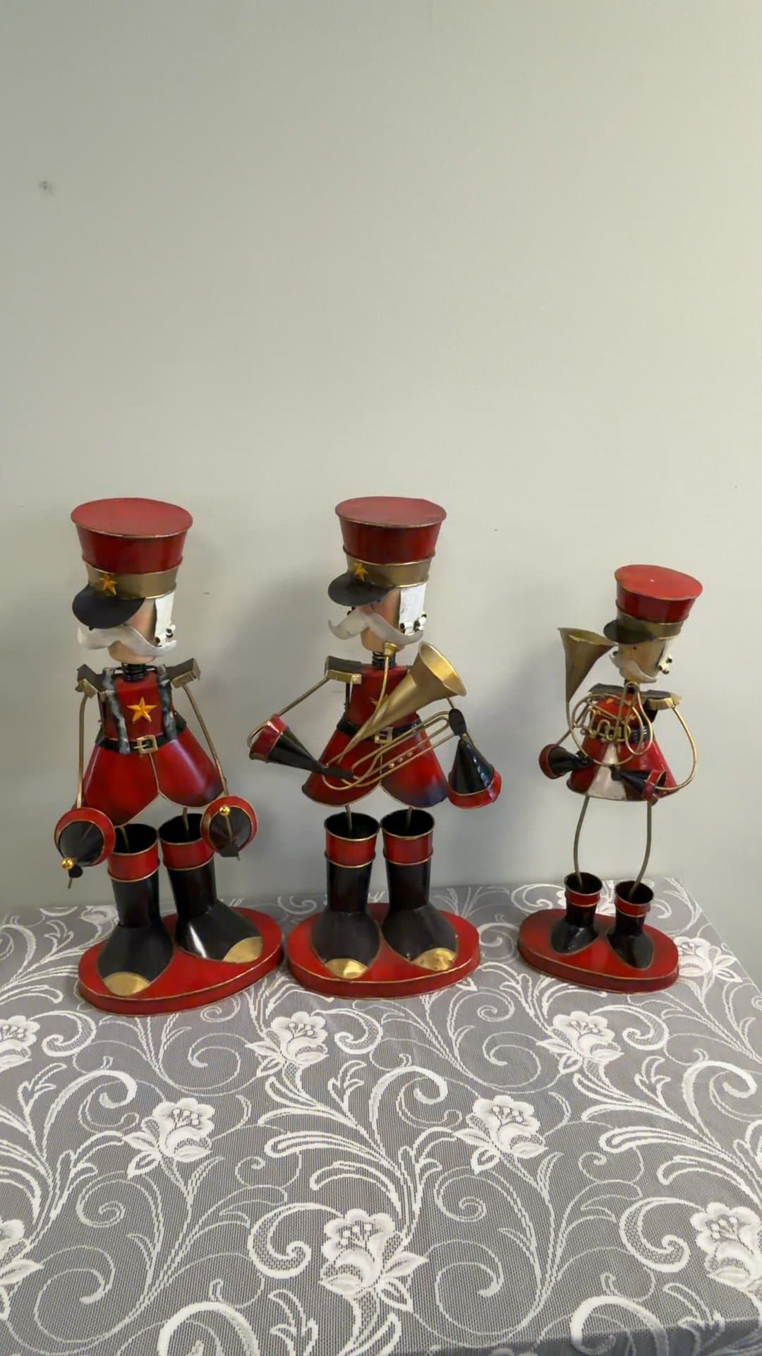 Metal Tin Toy Soldier Marching Band Figurines Set - Image 1