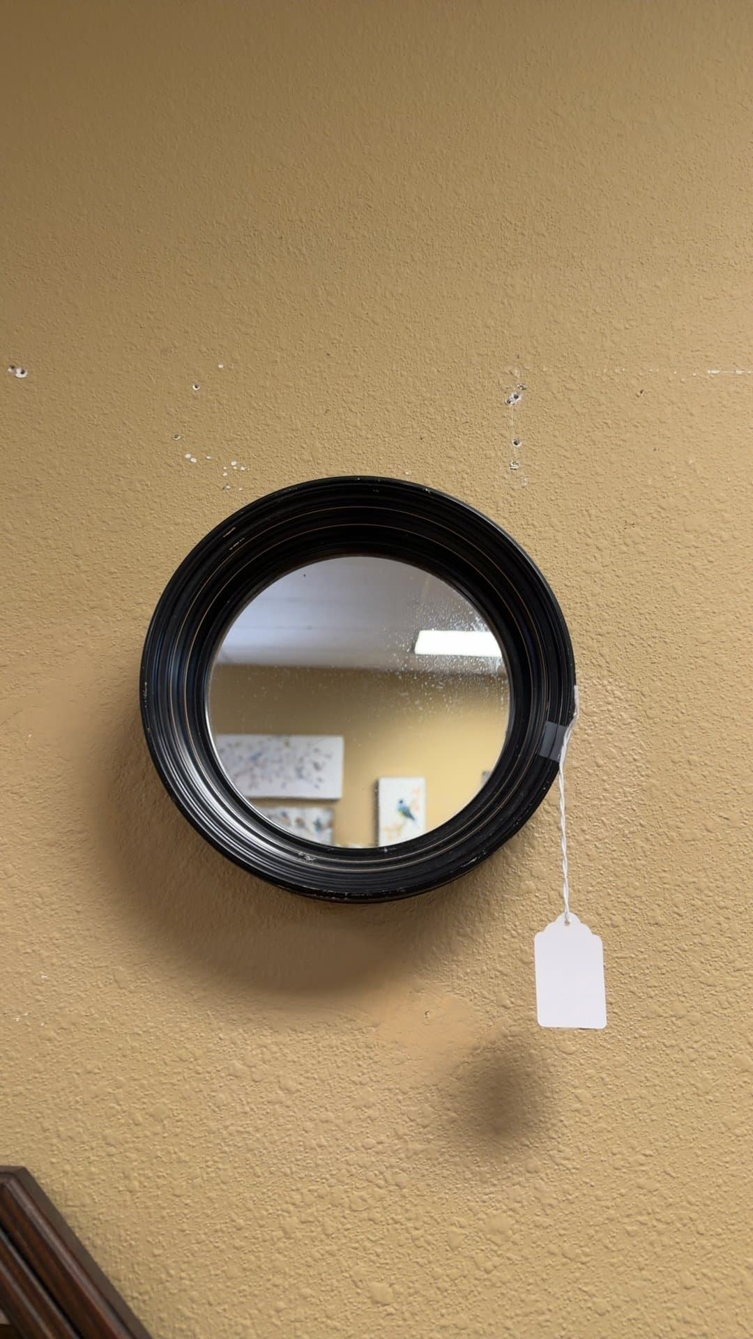 Round Wall Mirror with Black Frame - Image 1