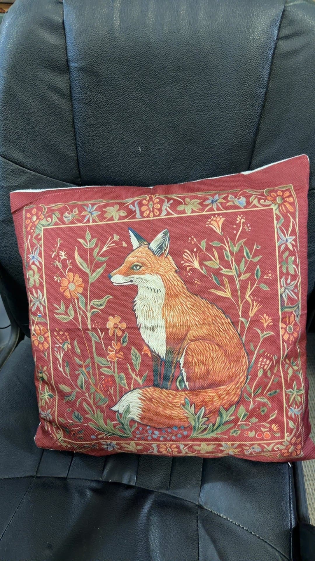 Fox Tapestry Throw Pillow - Image 1
