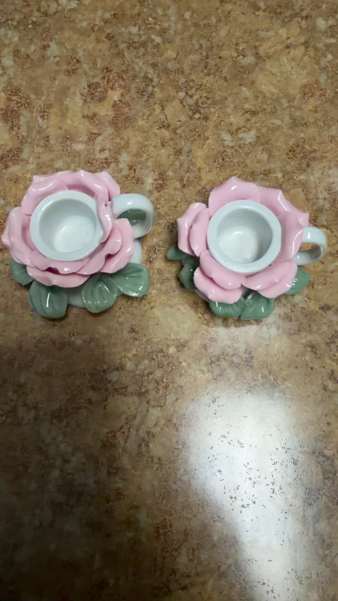 Floral Ceramic Tealight Holders - Image 1