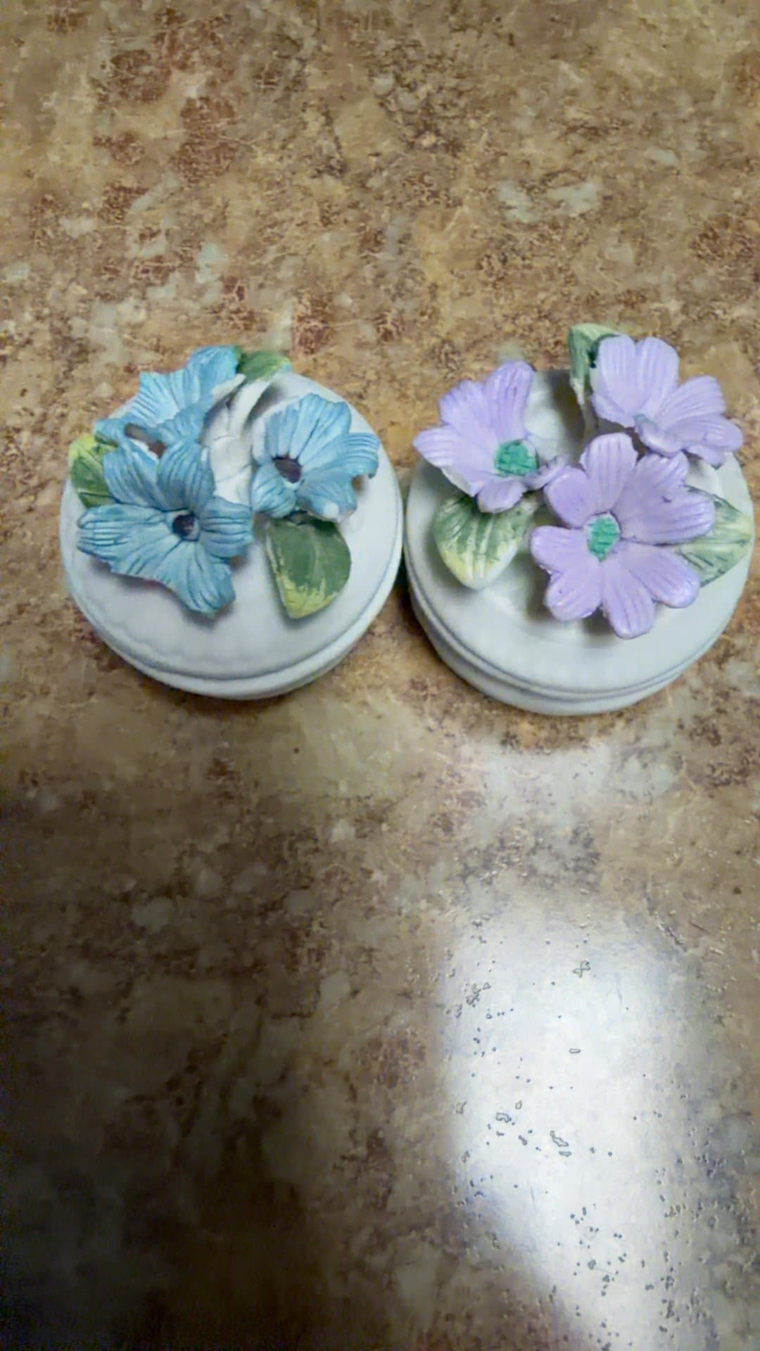 Porcelain Flower Trinket Boxes - Image 1
