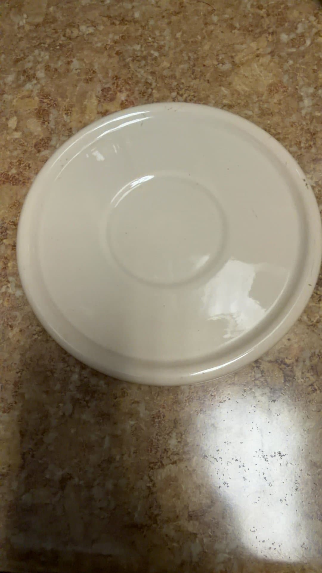 White Ceramic Saucer - Image 1